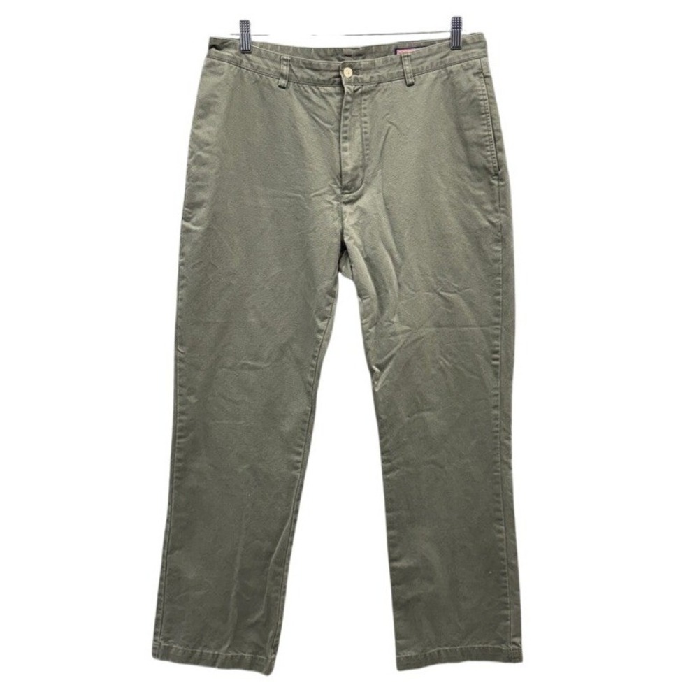 Vineyard Vines Mens Breaker Pants Olive Green Khaki Chino Cotton 36x32